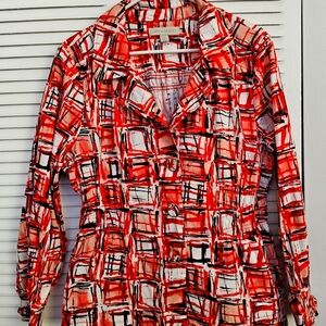 Cotton jacket with fabric covered buttons